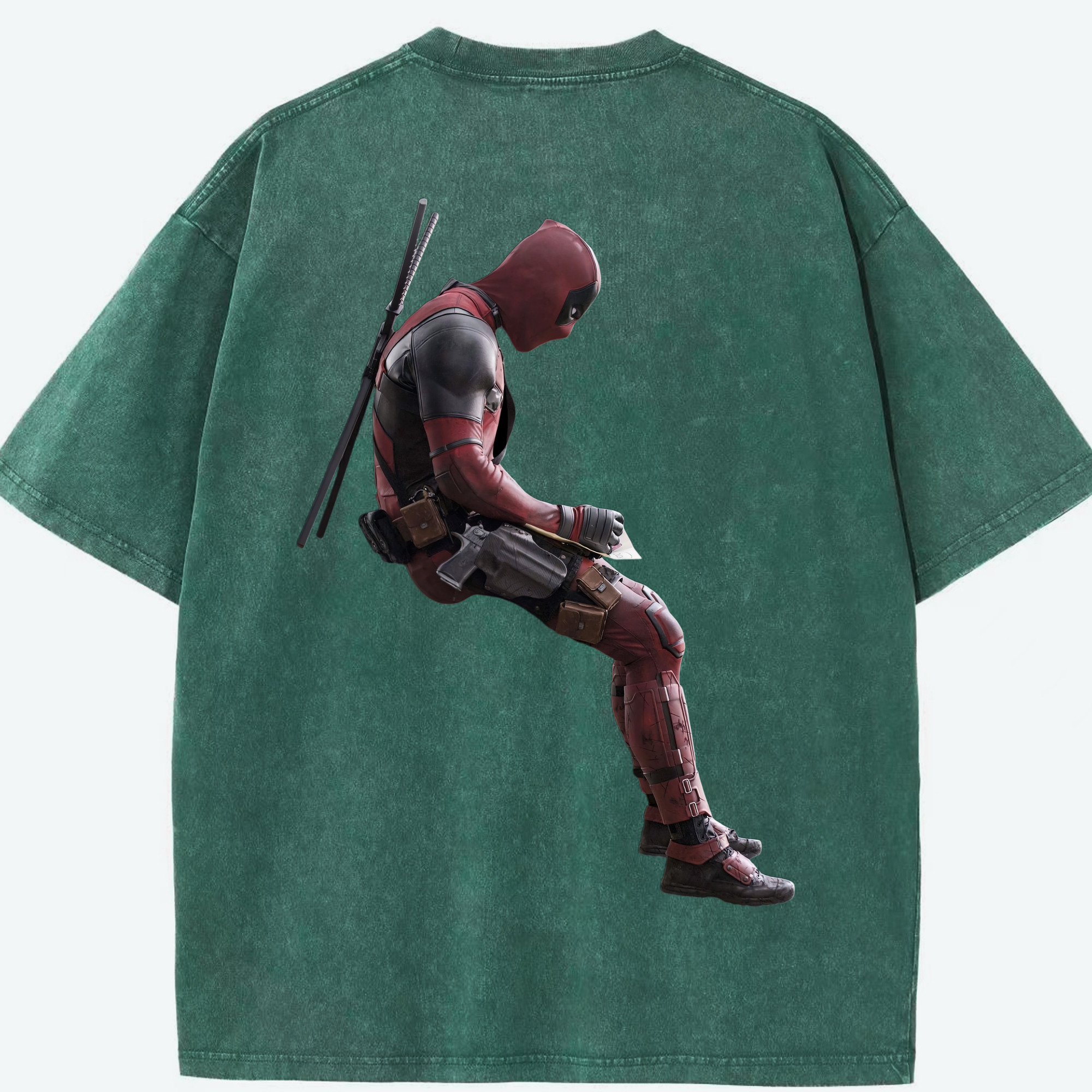 （画像用） Deadpool デッドプール 綿100% ヴィンテージ風 半袖Tシャツ（背面プリント）